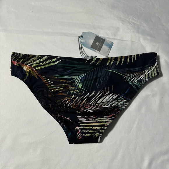 NWT Everyday Sunday Bikini Bottoms High Waited Midnight Multi colour Palm size 8 - Picture 3 of 10